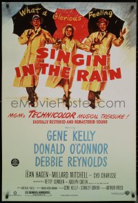 8p1187 SINGIN' IN THE RAIN DS 1sh R2000 Gene Kelly, Donald O'Connor, Debbie Reynolds!