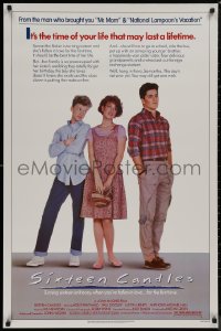 8p1188 SIXTEEN CANDLES 1sh 1984 Molly Ringwald, Anthony Michael Hall, directed by John Hughes!