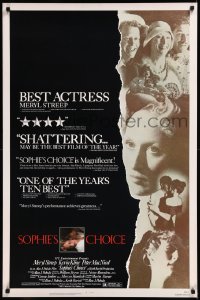 8p1195 SOPHIE'S CHOICE heavy stock 1sh 1982 Meryl Streep as enigmatic title character & WWII survivor!