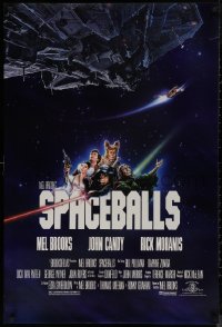 8p1198 SPACEBALLS 1sh 1987 Mel Brooks sci-fi Star Wars spoof, John Candy, Pullman!