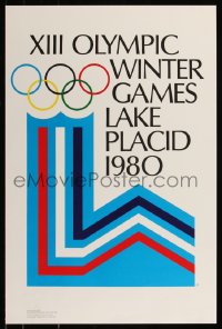 8p0270 1980 WINTER OLYMPICS 16x24 Canadian special poster 1980 art of the Lake Placid logo!