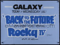 8p0277 BACK TO THE FUTURE/ROCKY IV local theater 30x40 English poster 1985 double-bill at the Galaxy