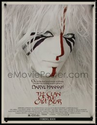 8p0281 CLAN OF THE CAVE BEAR 17x22 special poster 1986 image of Daryl Hannah in cool tribal make up!