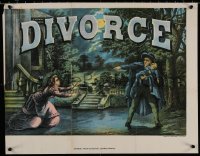 8p0283 DIVORCE 18x23 special poster 1890s man holds child, wife reaches out, please help identify!