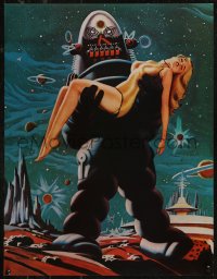 8p0287 FORBIDDEN PLANET 2-sided 17x22 special poster 1970s Robby the Robot carrying sexy Anne Francis