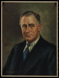 8p0288 FRANKLIN D. ROOSEVELT 13x17 special poster 1950s wonderful portrait with detailed art!