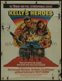 8p0295 KELLY'S HEROES 30x40 special acetate poster 1970 Clint Eastwood, Telly Savalas & cast, rare!