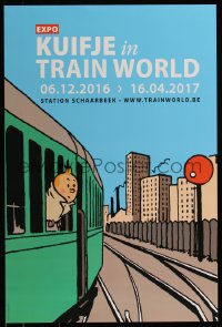 8p0219 KUIFJE IN TRAIN WORLD 16x24 Belgian museum/art exhibition 2016 art of the character by Herge!