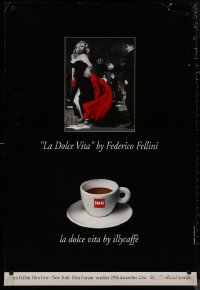 8p0139 LA DOLCE VITA 27x40 Italian advertising poster 1990s Federico Fellini, Anita Ekberg, coffee!