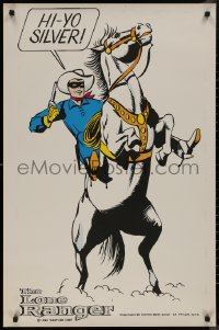 8p0303 LONE RANGER 25x38 special poster 1966 great pop art image of Ranger on rearing Silver!