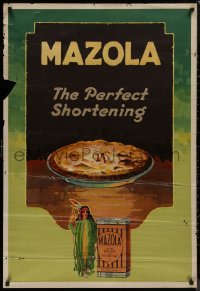 8p0142 MAZOLA 28x41 advertising poster 1935 it makes the perfect shortening for pie crust!