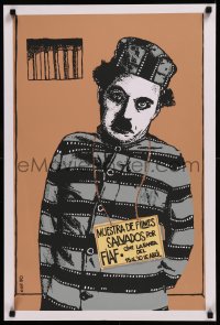8p0168 MUESTRA DE FILMES SALVADOS POR FIAF 20x30 Cuban film festival poster 1990 Chaplin!