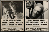 8p0310 OHIO VICTIMS OF CRIME group of 2 17x23 special posters 1980s most people ignore violent crime!