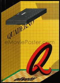 8p0145 OLIVETTI 19x26 Italian advertising poster 1993 Glaser art of the miniature notebook Quaderno!