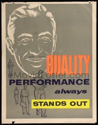 8p0099 QUALITY PERFORMANCE ALWAYS STANDS OUT 17x22 motivational poster 1950s art of employees!