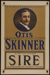 8p0119 SIRE 20x30 stage poster 1911 cool close-up portrait of Otis Skinner!