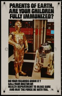 8p0329 STAR WARS HEALTH DEPARTMENT POSTER 14x22 special poster 1979 C3P0 & R2D2, do your records show it?