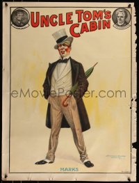 8p0120 UNCLE TOM'S CABIN 21x28 stage poster 1900s great full-length art of slave hunter Marks!