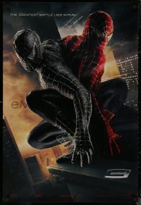 8p1204 SPIDER-MAN 3 teaser DS 1sh 2007 Sam Raimi, greatest battle within, Maguire in red/black suits!