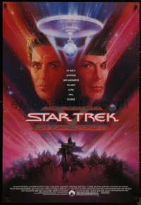8p1213 STAR TREK V advance 1sh 1989 The Final Frontier, art of William Shatner & Nimoy by Bob Peak!