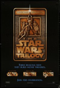8p1221 STAR WARS TRILOGY style F 1sh 1997 George Lucas, Empire Strikes Back, Return of the Jedi!