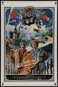 8p1226 STRANGE BREW int'l 1sh 1983 art of hosers Rick Moranis & Dave Thomas with beer by John Solie!