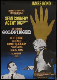 8p0365 GOLDFINGER Swedish R1967 Sean Connery as James Bond 007, Blackman as Pussy Galore, Aberg art!
