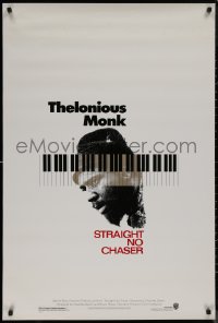 8p1245 THELONIOUS MONK: STRAIGHT, NO CHASER 1sh 1989 Clint Eastwood produced jazz bio!