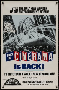 8p1248 THIS IS CINERAMA advance 1sh R1973 back to entertain a whole new generation, roller coaster!