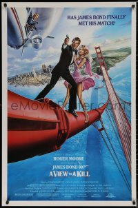 8p1271 VIEW TO A KILL 1sh 1985 Roger Moore as James Bond 007, Walken, Grace Jones!
