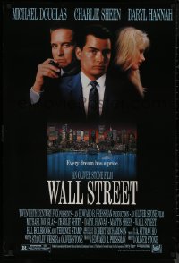 8p1273 WALL STREET 1sh 1987 Michael Douglas, Charlie Sheen, Daryl Hannah, Oliver Stone!