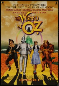 8p1286 WIZARD OF OZ advance DS 1sh R1998 Victor Fleming, Judy Garland all-time classic!