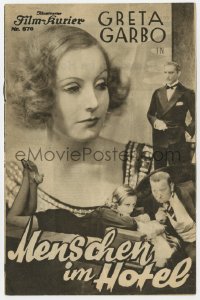 8r0022 GRAND HOTEL Austrian program 1934 Greta Garbo, John & Lionel Barrymore, Crawford, different!