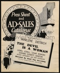 8r0492 DEVIL IS A WOMAN English pressbook 1935 Marlene Dietrich, Lionel Atwill, Josef von Sternberg