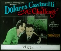 8r0160 CHALLENGE glass slide 1922 romantic close up of Dolores Cassinelli & Rod La Rocque!