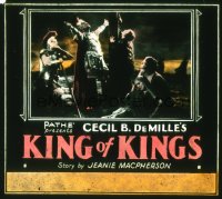 8r0176 KING OF KINGS style B glass slide 1927 Cecil B. DeMille epic, Romans & Christians by cross!