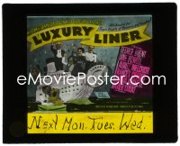8r0180 LUXURY LINER glass slide 1948 art of George Brent, Jane Powell & cast on cruise ship!
