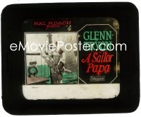 8r0206 SAILOR PAPA glass slide 1925 sailor Glenn Tryon on ship in a Hal Roach comedy short!