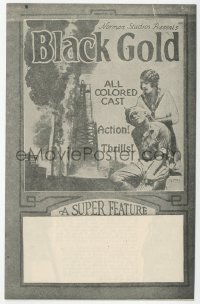 8r0339 BLACK GOLD herald 1927 Norman Studios all-black thrilling epic of the oil fields!