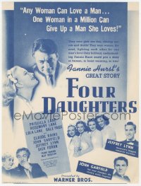 8r0374 FOUR DAUGHTERS herald 1938 Claude Rains, Priscilla Lane, Rosemary Lane & Lola Lane!