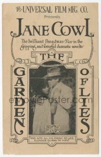 8r0377 GARDEN OF LIES herald 1915 Broadway star Jane Cowl in gripping & forceful drama, ultra rare!