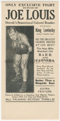 8r0396 JOE LOUIS VS KING LEVINSKY herald 1935 boxing, art of Detroit's Sensational Colored Bomber!