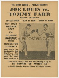 8r0393 JOE LOUIS & TOMMY FARR herald 1937 boxing, blow by blow, round by round championship battle!