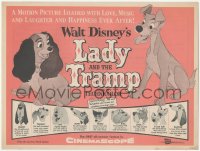 8r0401 LADY & THE TRAMP herald 1955 Walt Disney romantic canine dog classic cartoon!
