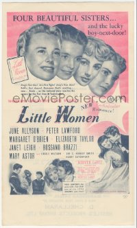 8r0408 LITTLE WOMEN herald 1949 June Allyson, Elizabeth Taylor, Peter Lawford, Janet Leigh, O'Brien