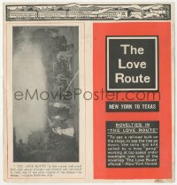 8r0410 LOVE ROUTE stage play herald 1906 New York to Texas, Broadway railroad comedy, ultra rare!
