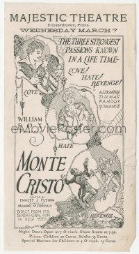 8r0418 MONTE CRISTO herald 1922 John Gilbert as Edmond Dantes, Virginia Brown Faire, ultra rare!