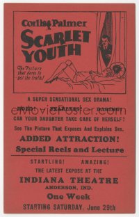 8r0443 SCARLET YOUTH herald 1928 the most vivid sex picture ever filmed that dares to tell the truth