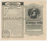 8r0475 WHIRLPOOL OF DESTINY herald 1916 Flora Parker DeHaven, an unusual drama of love's redemption!