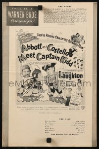 8r0509 ABBOTT & COSTELLO MEET CAPTAIN KIDD pressbook 1953 pirates Bud & Lou with Charles Laughton!